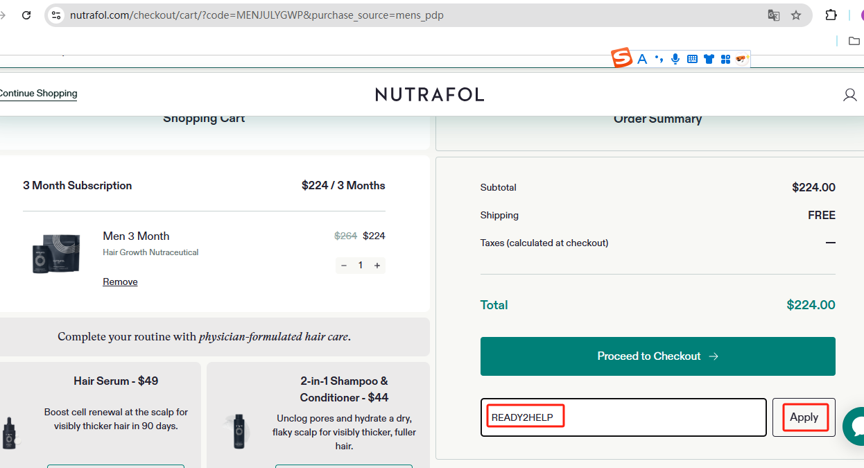 Apply READY2HELP promo code